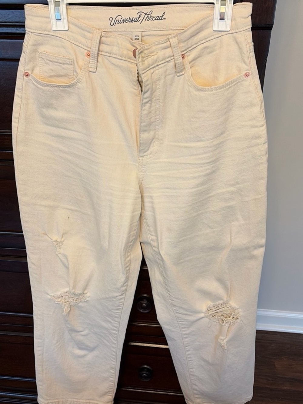 Universal Thread Cream High-Rise Jeans with Zip Fly